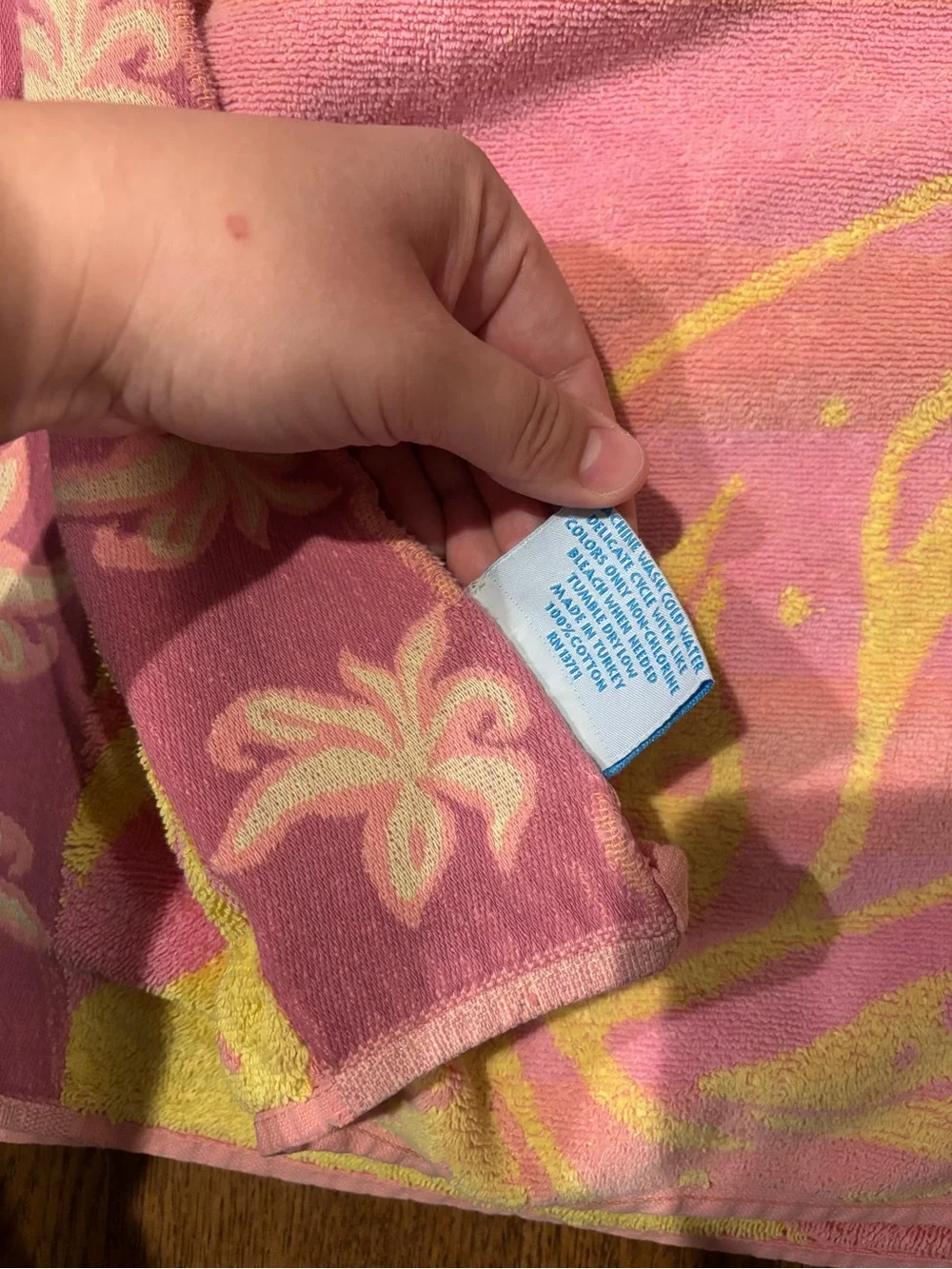 Pink & Yellow Floral Beach Towel 100% cotton